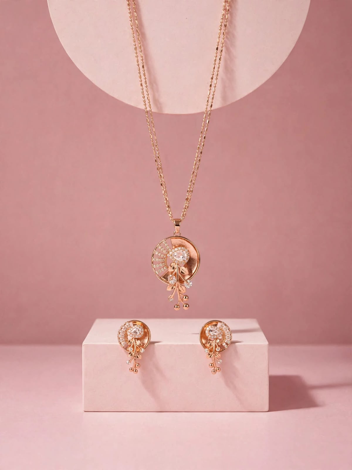 Rose Floral Radiance Necklace Set