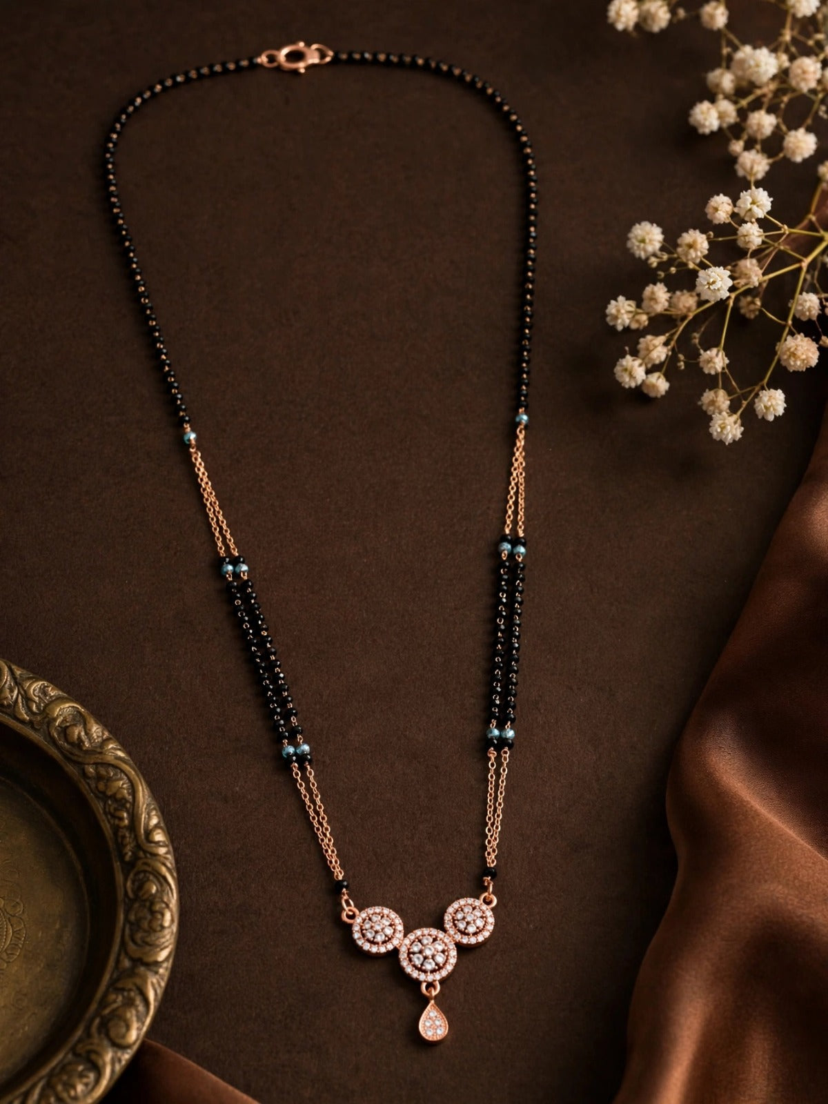 Rose Triple Radiance Teardrop Mangalsutra