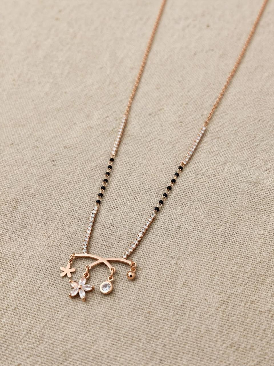Rose Floral Drop Mangalsutra