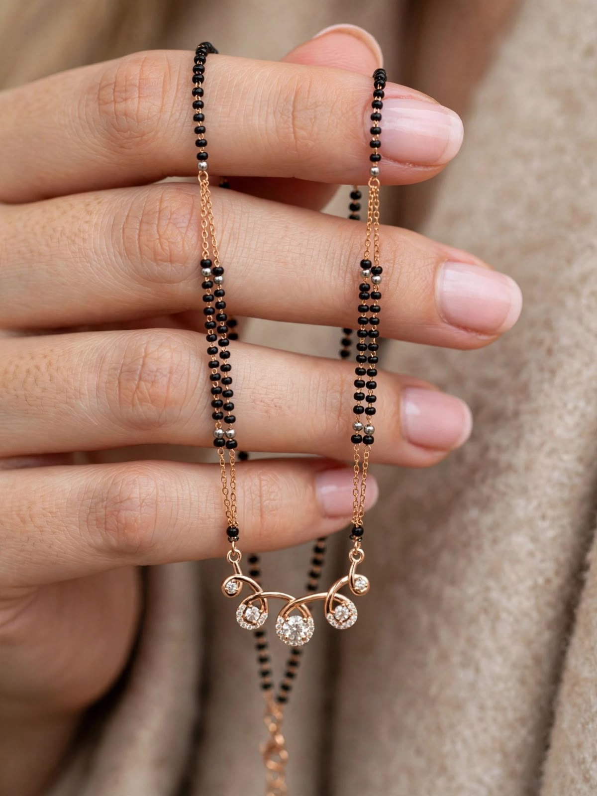 Rose Triple Round Radiance Mangalsutra