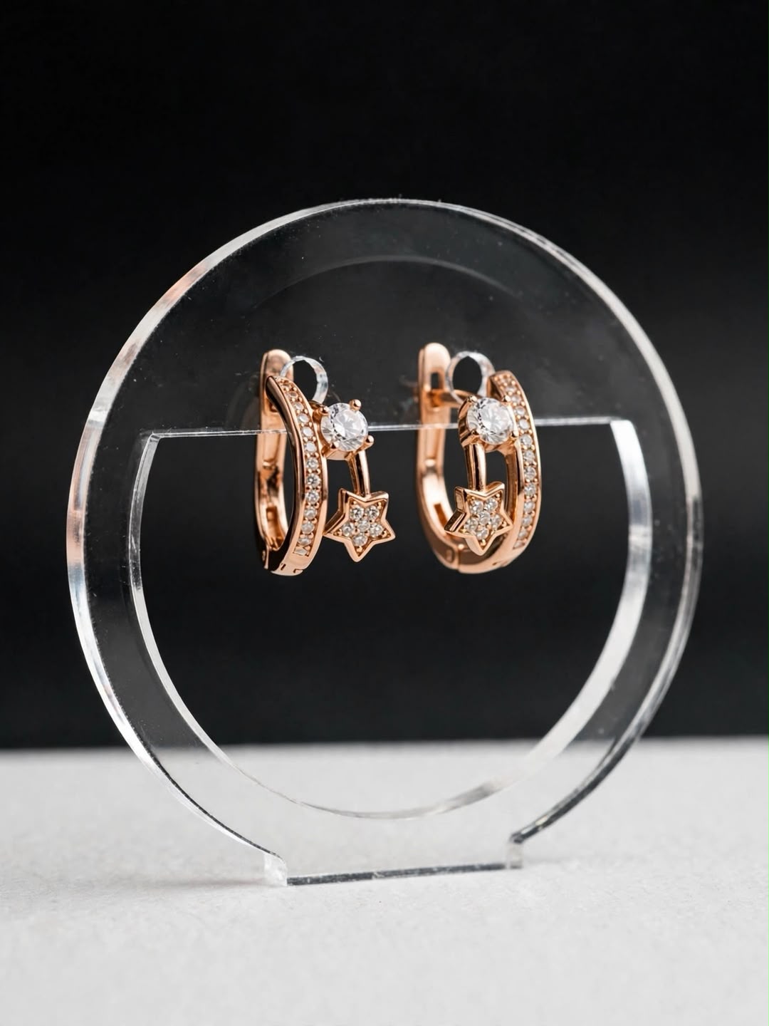 Rose Starburst Hoop Earrings