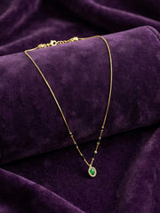 Golden Green Oval Mangalsutra