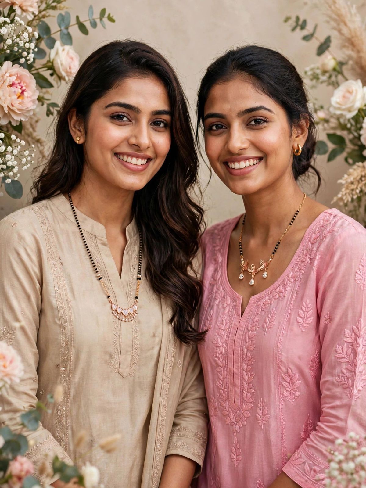 Rosé Heart & Butterfly Mangalsutra Set