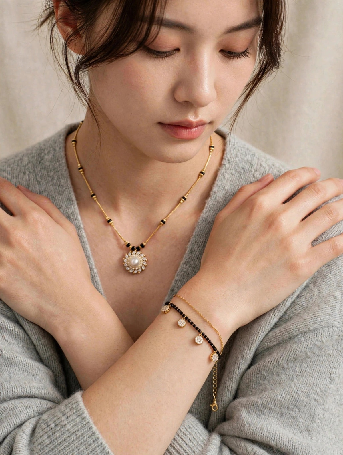 Pearl Blossom Dual Mangalsutra Set