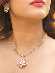 Rose Floral Double-Layer Necklace Set