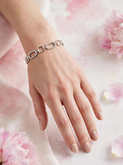 Rose Circular Charm Link Bracelet