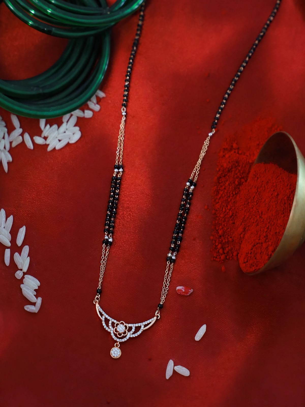 Rose Curved Spark Mangalsutra