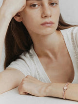 Rose Floral Double-Chain Bracelet