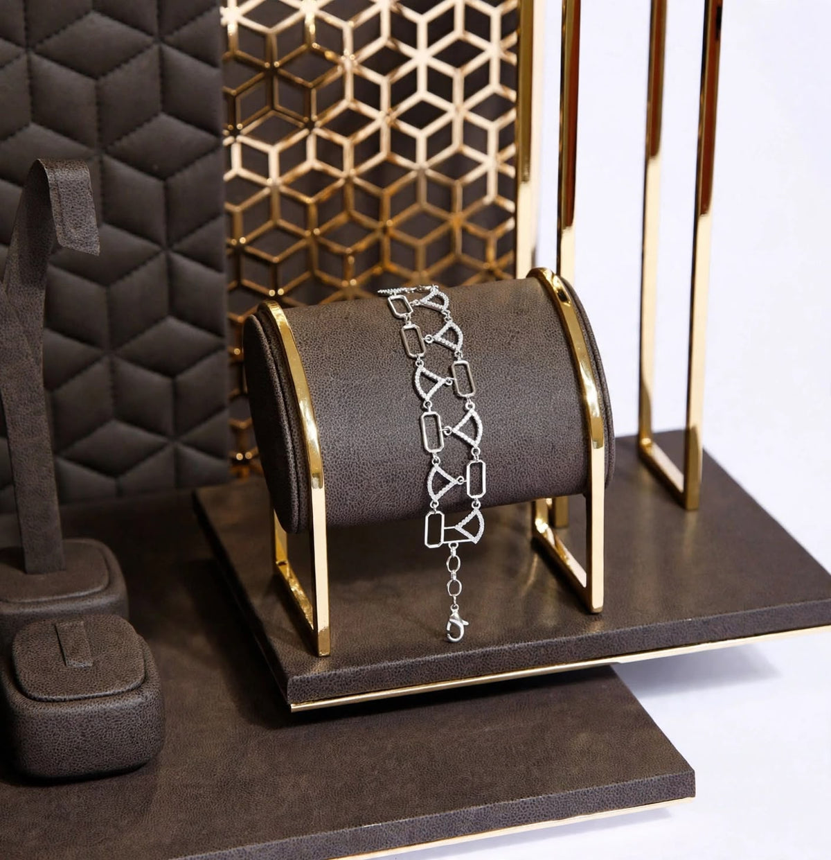 Silver Geometric Luxe Link Bracelet