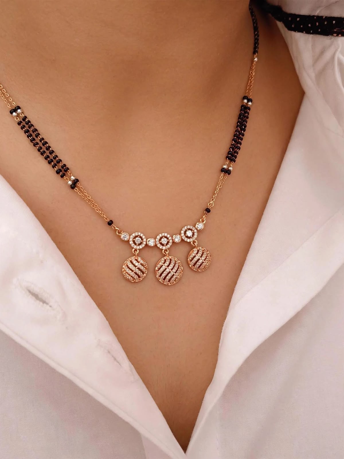 Rose Triple Charm Radiance Mangalsutra