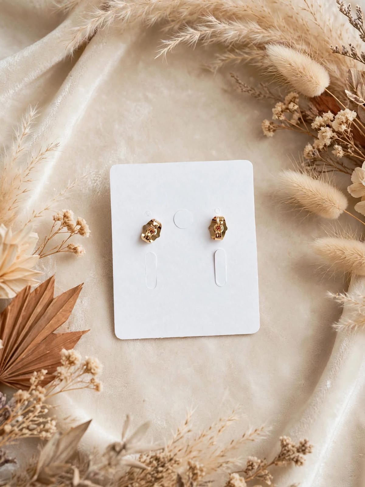 Rose Gold Petal Flower Stud Earrings