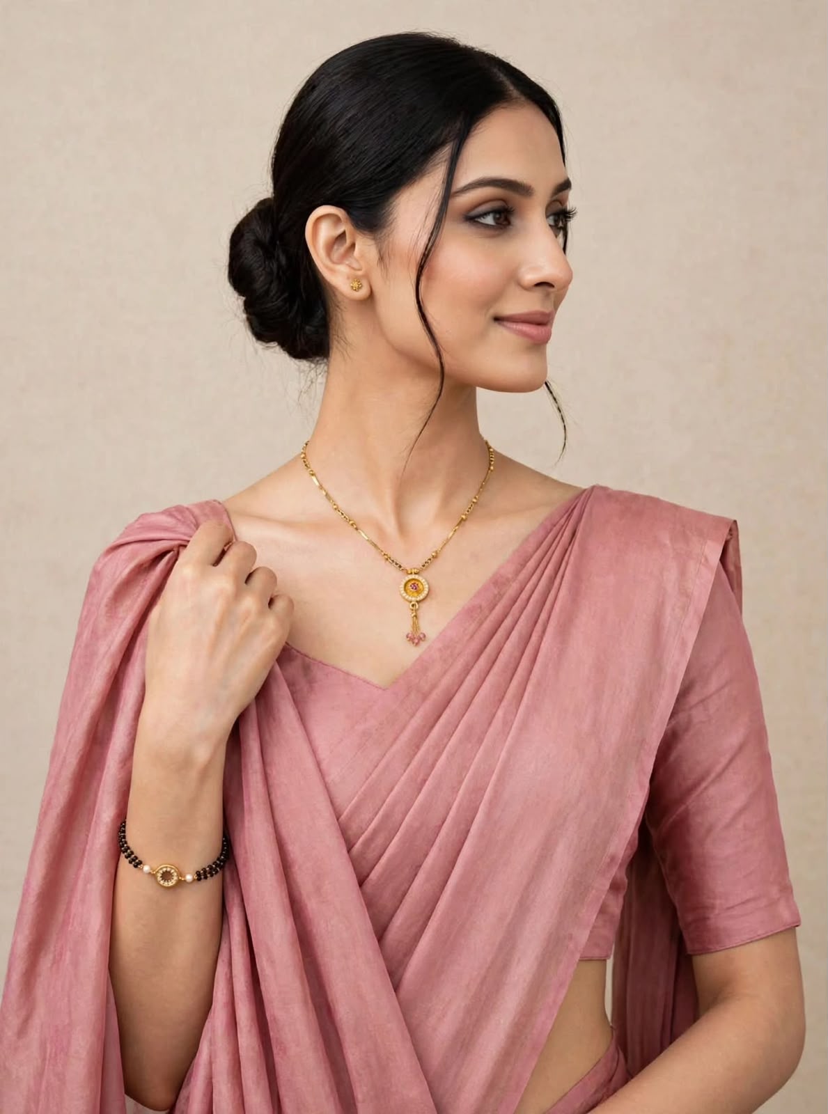 Pink Halo Dual Mangalsutra Set