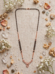 Rose Leaf Charm Curved Mangalsutra