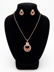 Golden Leaf Openwork Necklace Set