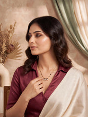 Golden Three-Stone Pendant Mangalsutra