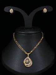Golden Teardrop Double-Layer Necklace Set