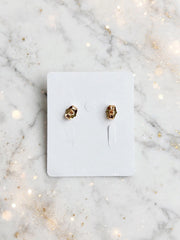 Rose Gold Fan Crystal Stud Earrings