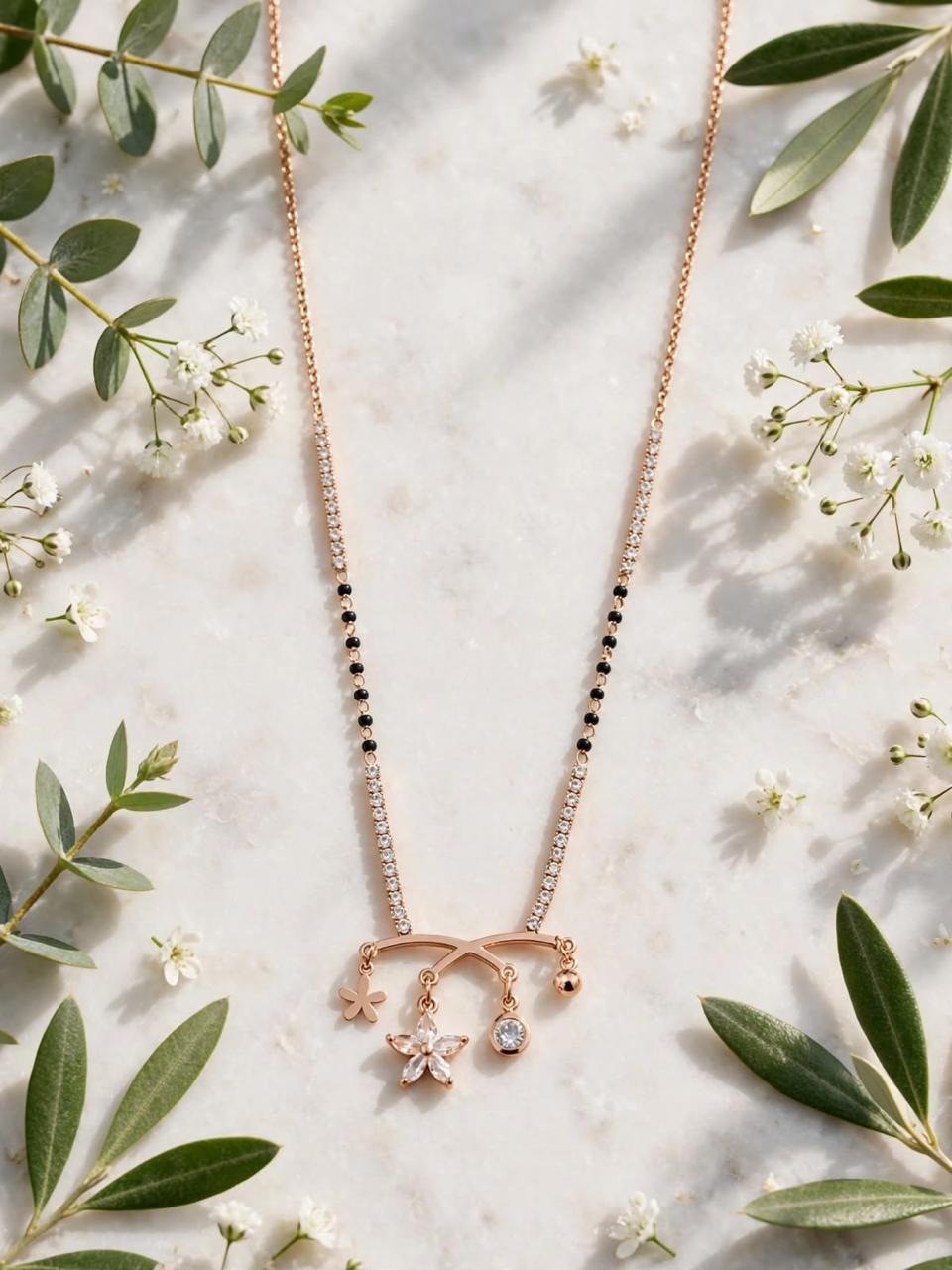 Rose Floral Drop Mangalsutra