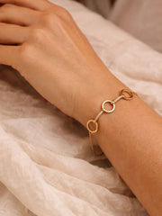 Golden Oval Link Stone Bracelet