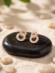 Rose Gold Interlinked Crystal Drop Earrings