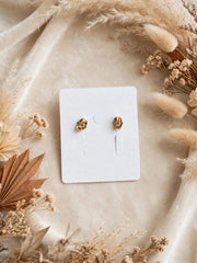 Rose Gold Floral Crystal Stud Earrings