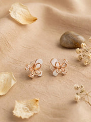 Rose Gold Butterfly Crystal Stud Earrings