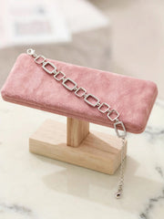 Rose Circular Charm Link Bracelet
