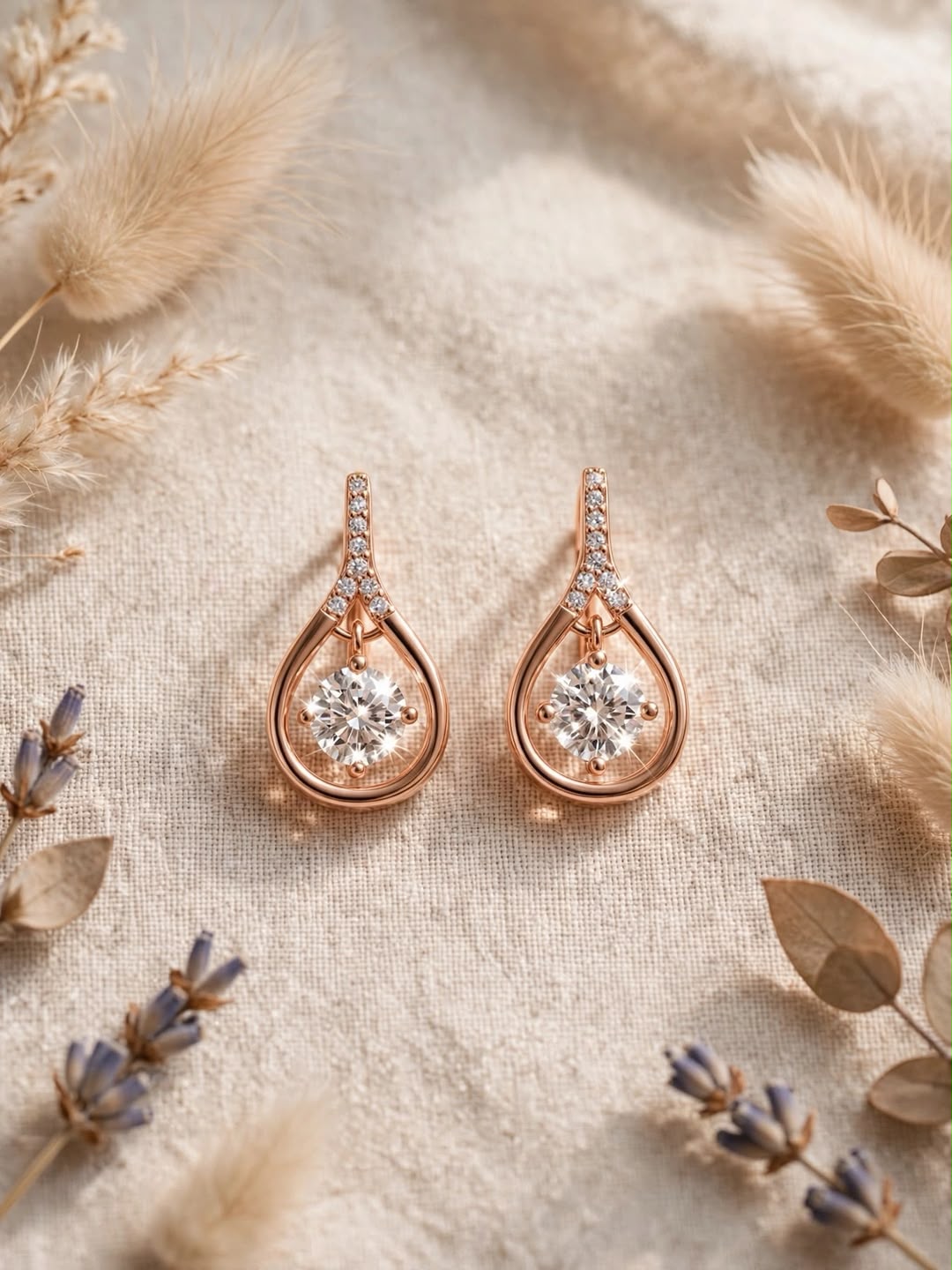 Rose Gold Teardrop Radiance Earrings