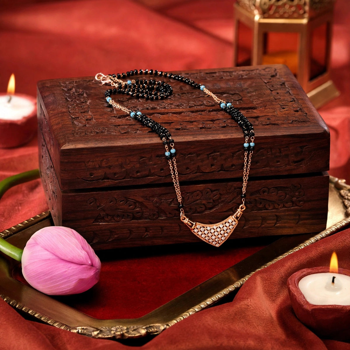 Rose Geometric Spark Mangalsutra
