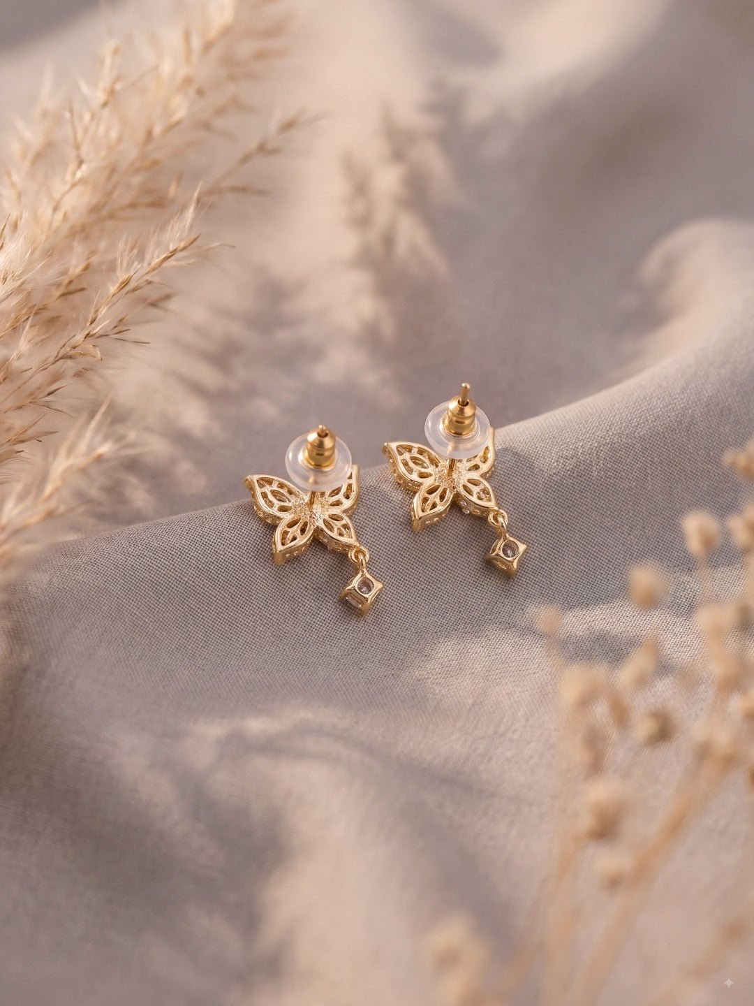 Shimmer Butterfly Crystal Earrings