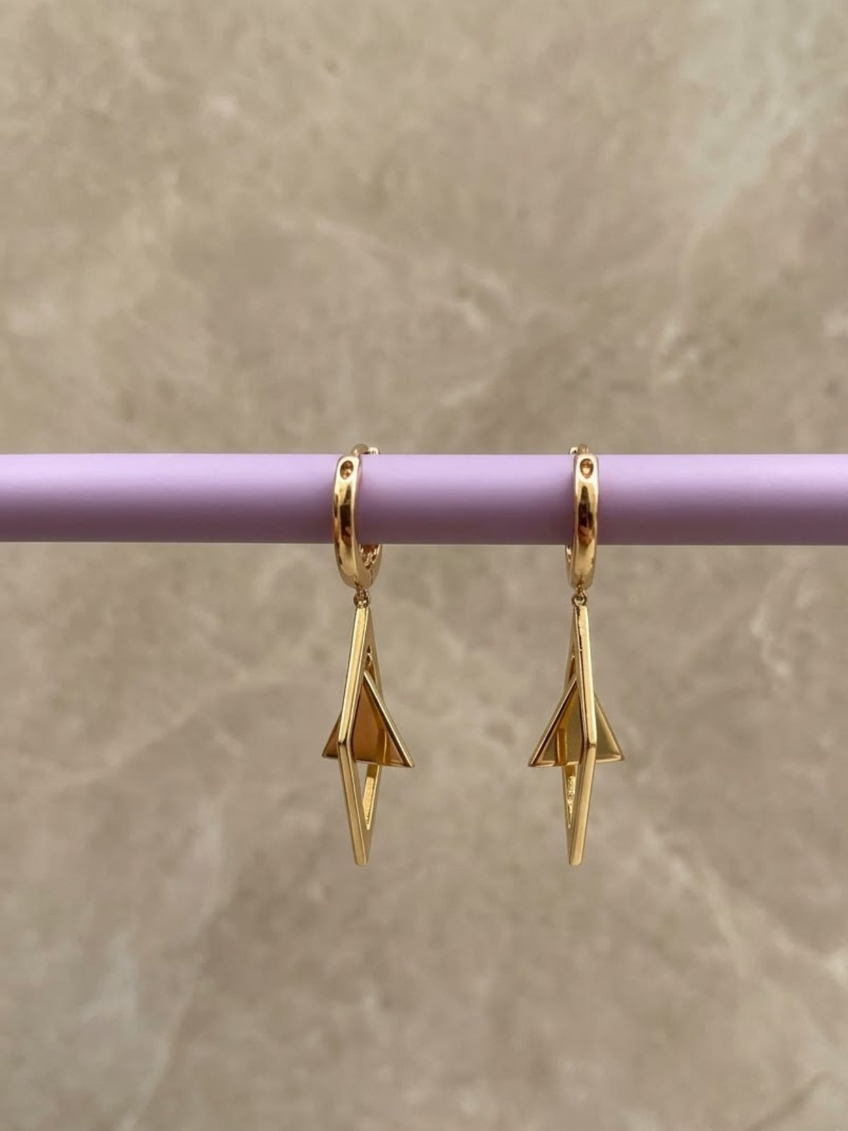 Triangle Drip Sky Blue Geometric Earrings