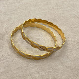 Mayuri Intertwined Wave Gold Bangle Set