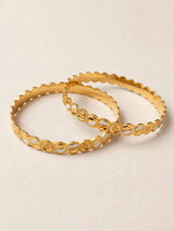 Pushpa Floral Infinity Gold Bangle Set