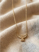 Golden Flight Bird Pendant Necklace