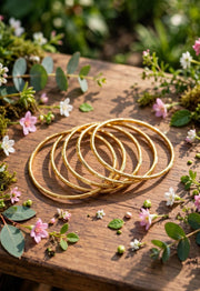 Radhika Leaf Textured Gold Bangle Set