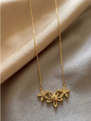 Triple Bloom Crystal Pendant Necklace