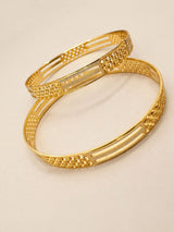 Kamini Textured Dual-Tone Gold Bangle Set