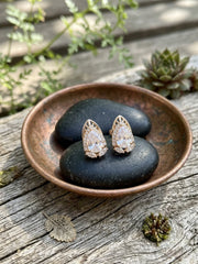 Ruby Loop White Teardrop Earrings