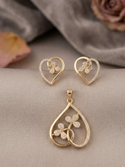 Florisse Heart Floral Pendant Set