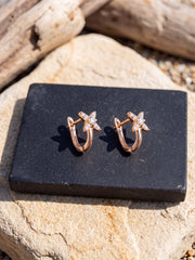 Fairy Flower Star Hoop Earrings
