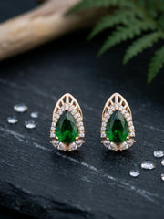 Ruby Loop Green Teardrop Earrings