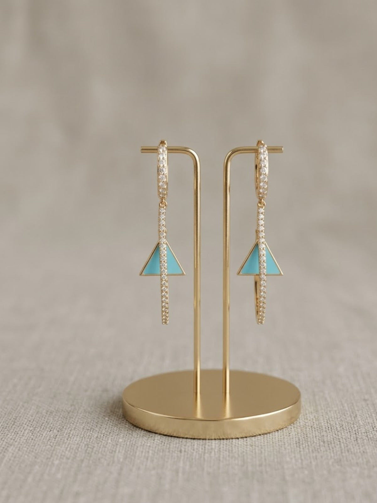 Triangle Drip Sky Blue Geometric Earrings