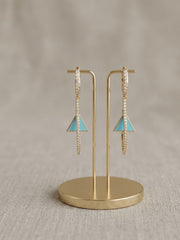 Triangle Drip Sky Blue Geometric Earrings