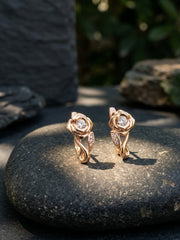 Muse Rose Floral Crystal Earrings