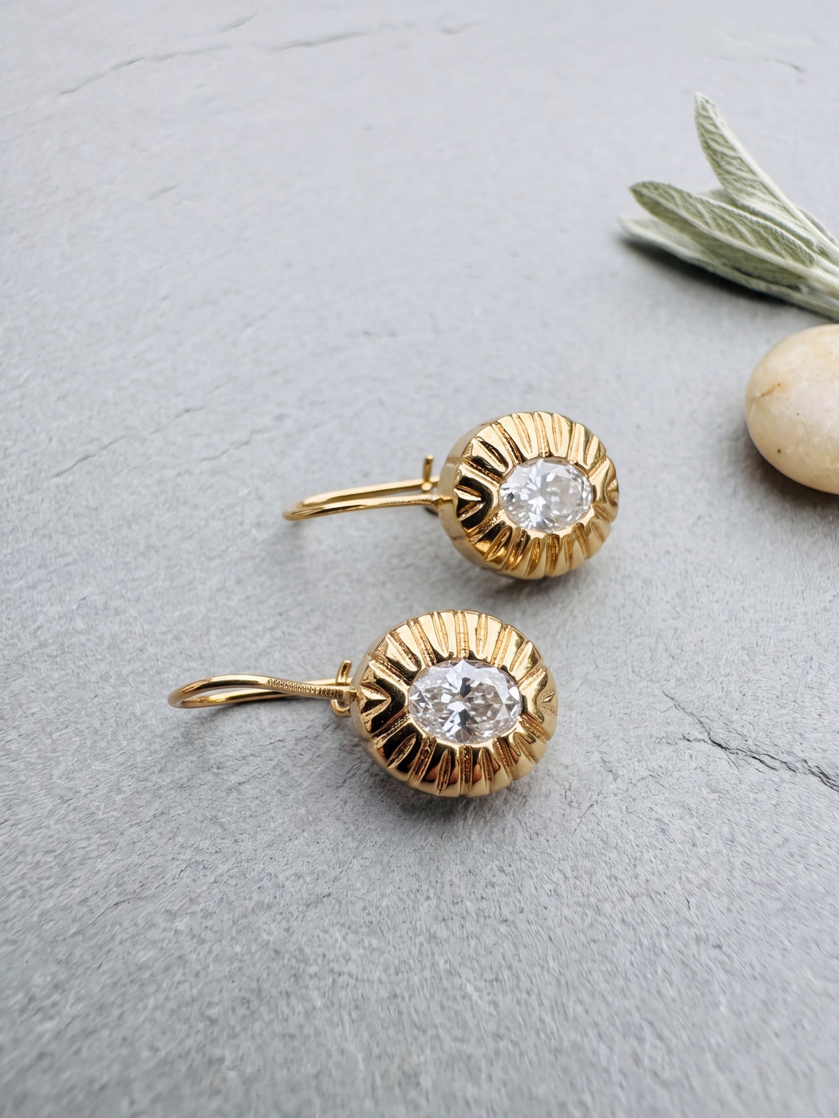 Cute Drop White Crystal Earrings