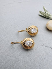 Cute Drop White Crystal Earrings