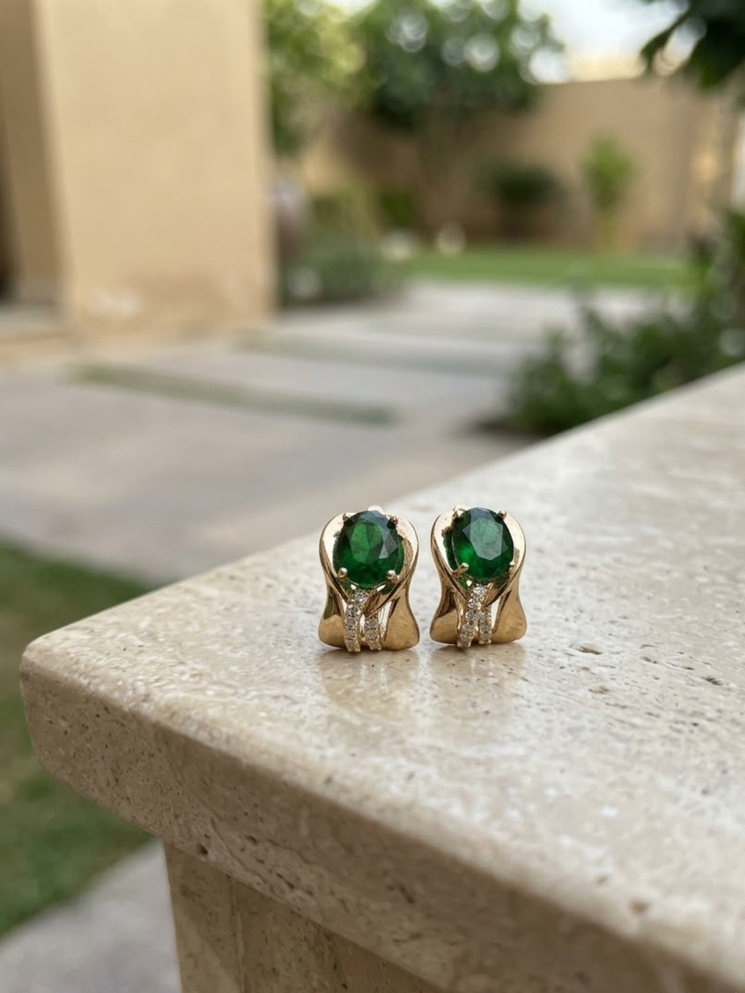 Stella Bali Green Statement Earrings