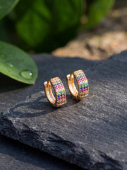 Rainbow Bali Multicolour Hoop Earrings
