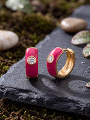 Luxe Bali Pink Hoop Earrings