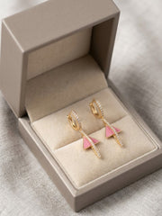 Triangle Drip Pink Geometric Earrings